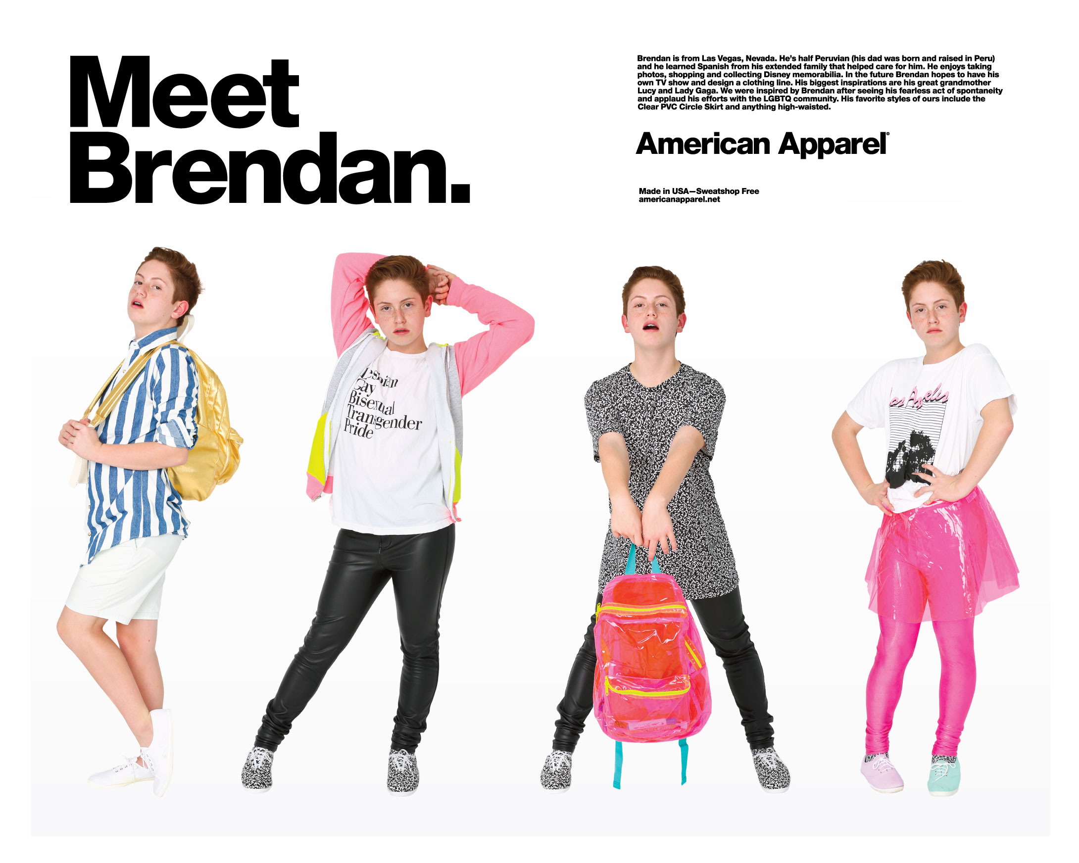 Brendam Jordan american apparel modelo celebridade internet