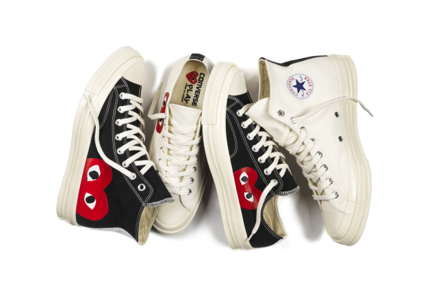 Styles from the Converse Chuck Taylor All Star ‘70 Play Comme des Garcons collection.