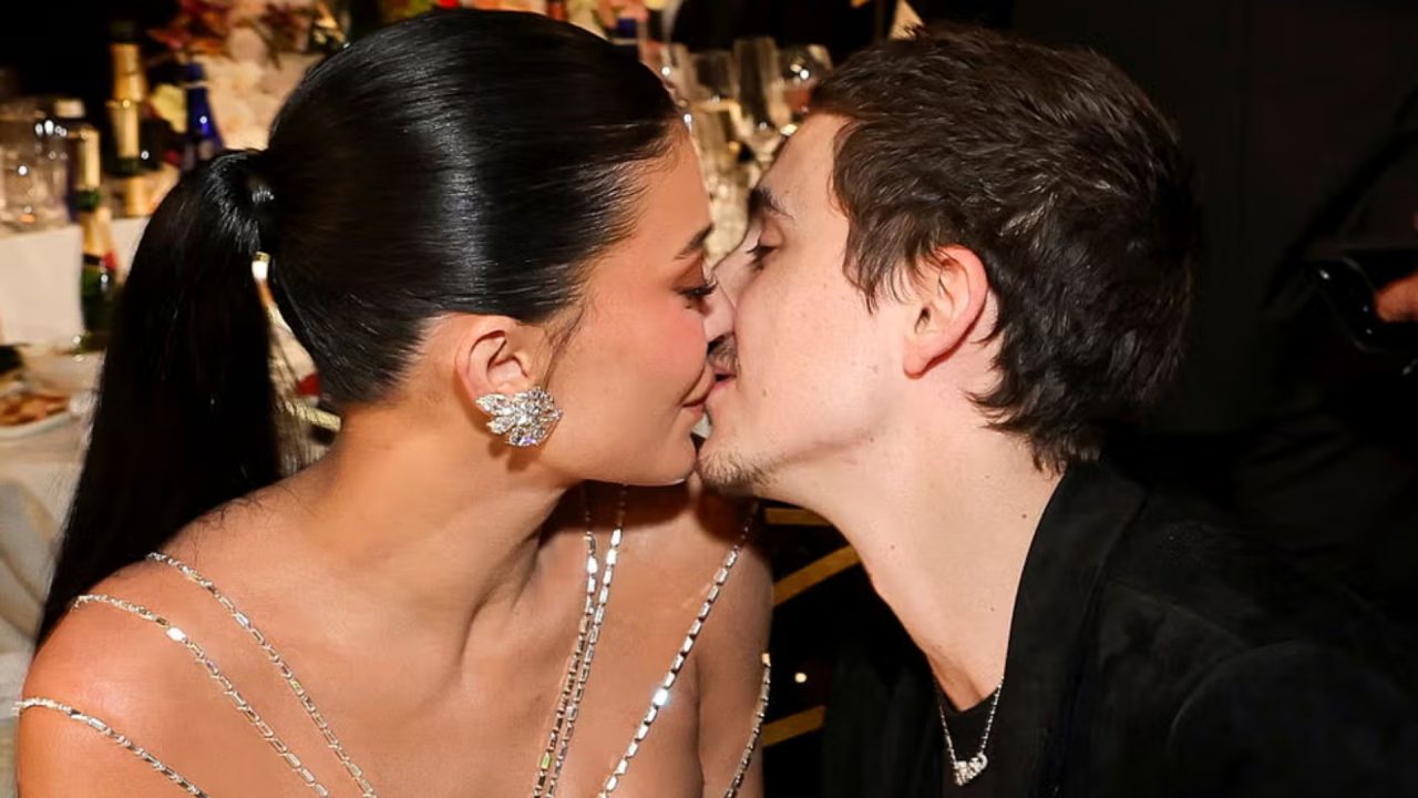 Timothée Chalamet e Kylie Jenner no Globo de Ouro