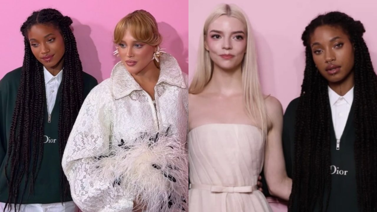 Willow Smith, Anya Taylor-Joy e Malu Borges no evento da Dior