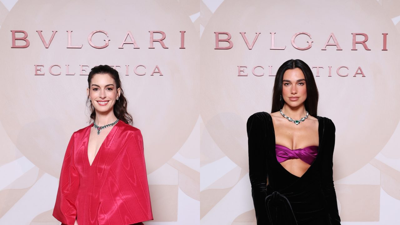 Bvlgari reúne Anne Hathaway e Dua Lipa em Milão para lançamento da coleção ‘Eclettica’