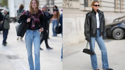Calça jeans com corte reto