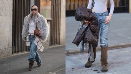 Botas slouchy com jeans