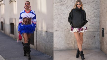 Botas slouchy com minissaia