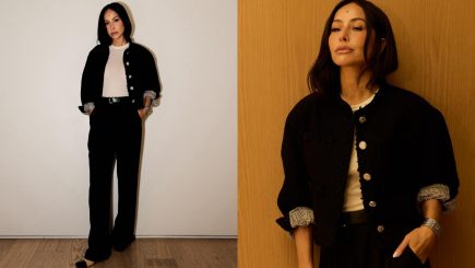Look de tweed da Sabrina Sato em São Paulo