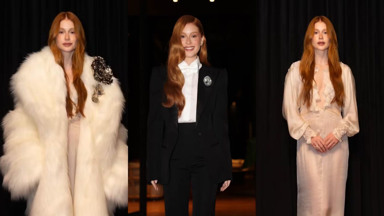 1 noite, 3 looks: Marina Ruy Barbosa aposta em 3 visuais, do vestido boho à alfaiataria