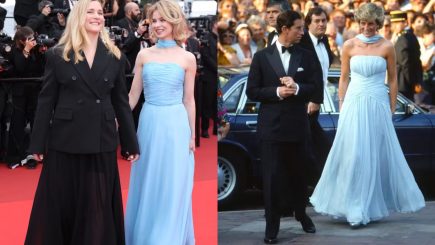 Atriz recria vestido da Lady Diana em Cannes