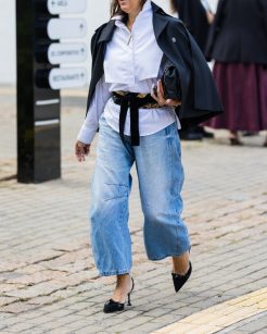 Wide leg cropped