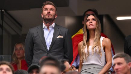 David e Victoria Beckham na semifinal da Copa do Mundo
