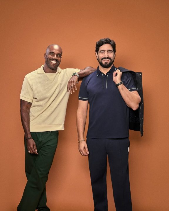 Rafael Zulu e Renato Góes em campanha da Lacoste