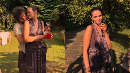 Look boho marrom de Selena Gomez