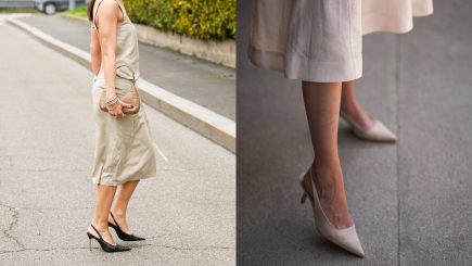 Slingback e vestido